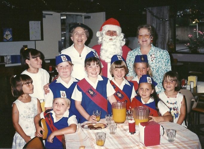 Margaret as Leader visits a Nursing Home with GB Cadets, Santa and Matron 1991